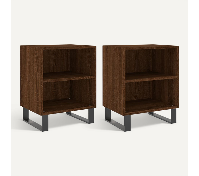 Tables De Chevet 2pcs Chêne Marron 40x30x50cm Bois Contreplaqué
