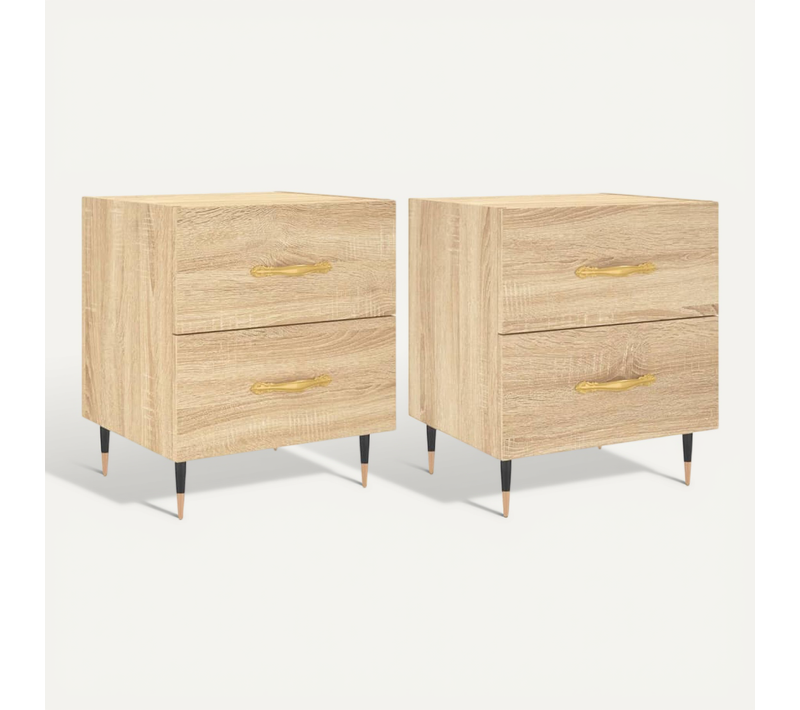 Tables De Chevet 2 Pièces Chêne Sonoma 40x35x47,5 Cm
