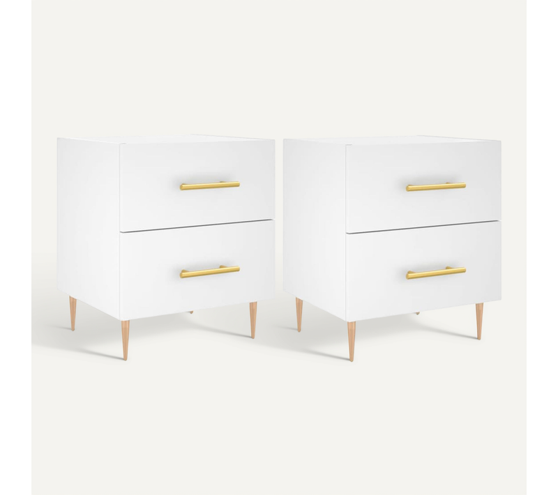 Tables De Chevet 2 Pièces Blanc 40x35x47,5 Cm Bois Contreplaqué