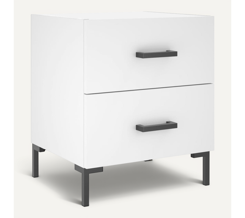 Table De Chevet Blanc 40x35x47,5 Cm Bois Contreplaqué