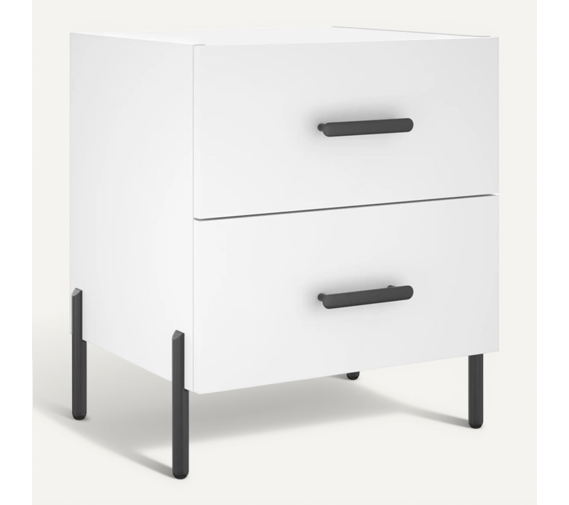 Table De Chevet Blanc 40x35x47,5 Cm Bois Contreplaqué