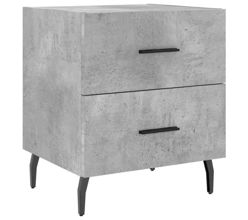 Table De Chevet Gris Béton 40x35x47,5 Cm Bois Contreplaqué