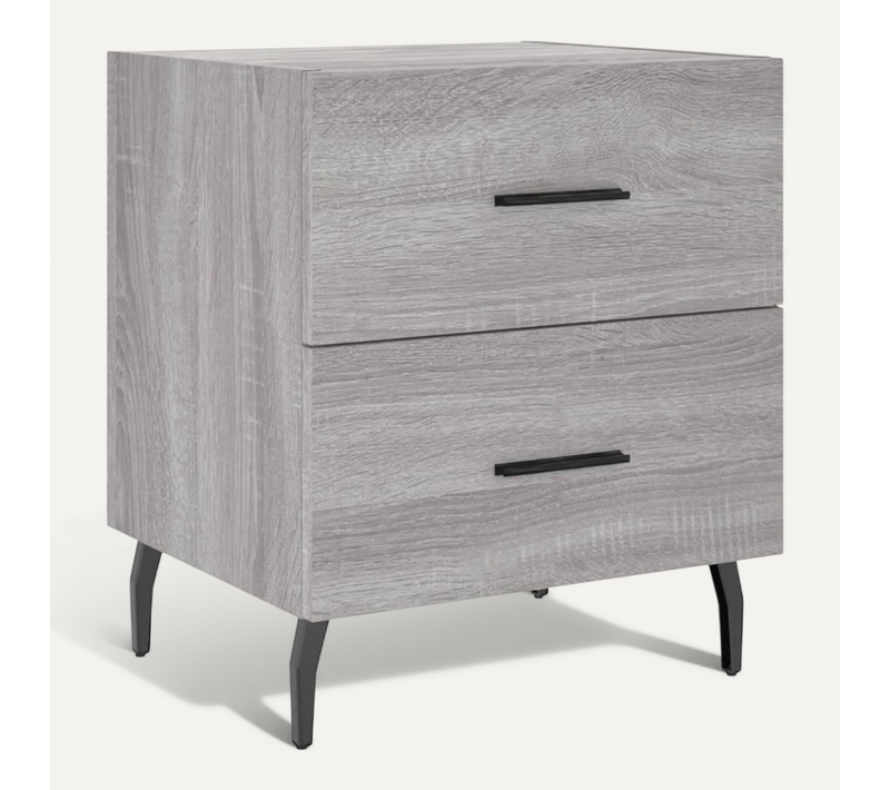 Table De Chevet Sonoma Gris 40x35x47,5 Cm Bois Contreplaqué