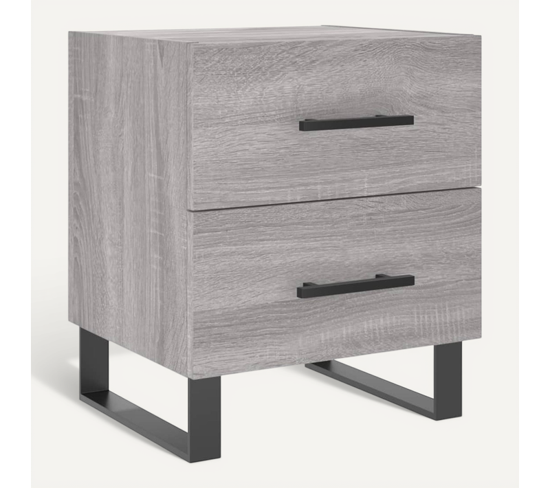 Table De Chevet Sonoma Gris 40x35x47,5 Cm Bois Contreplaqué