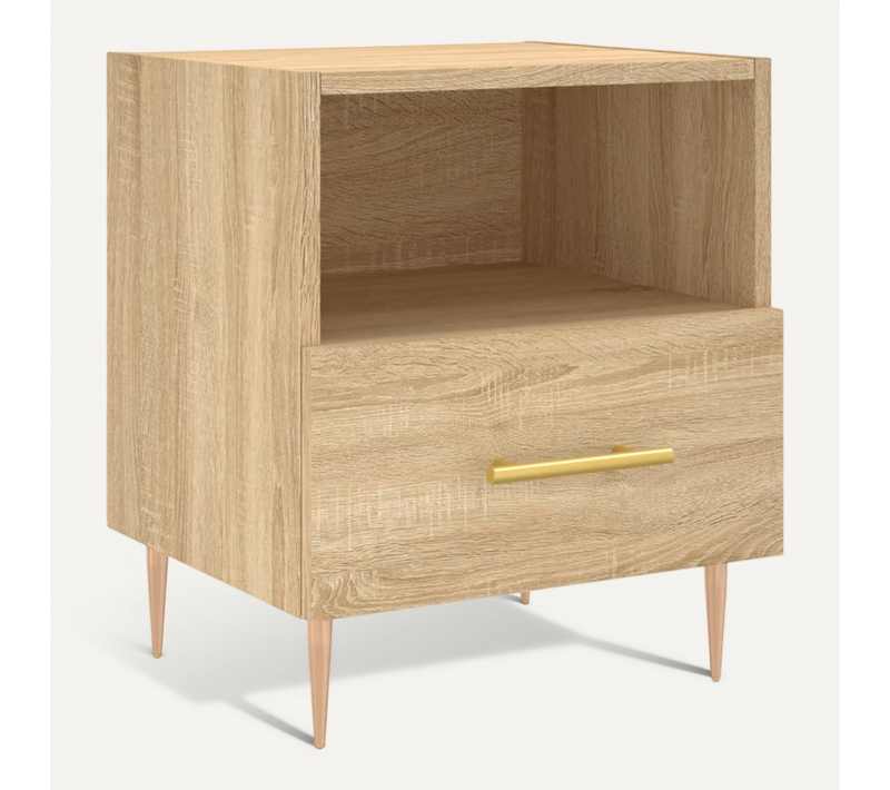 Table De Chevet Chêne Sonoma 40x35x47,5 Cm Bois Contreplaqué