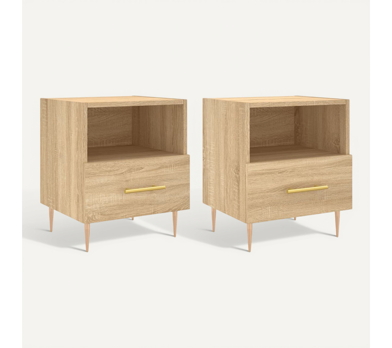 Tables De Chevet 2 Pièces Chêne Sonoma 40x35x47,5 Cm