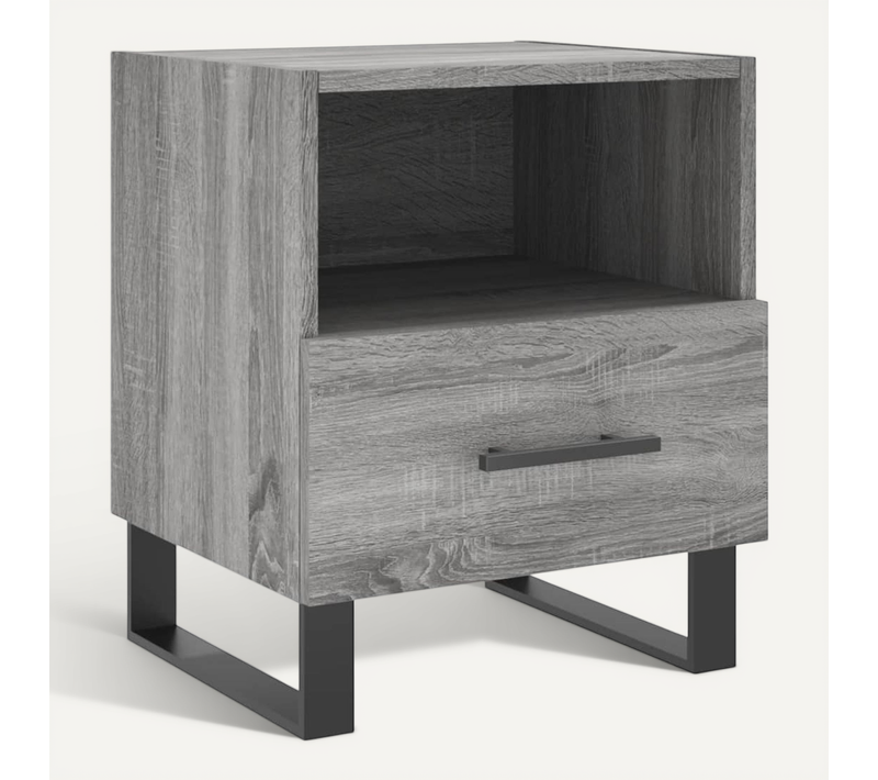 Table De Chevet Sonoma Gris 40x35x47,5 Cm Bois Contreplaqué
