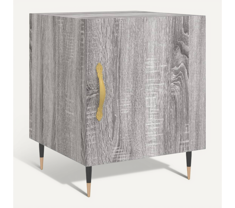 Table De Chevet Sonoma Gris 40x40x50 Cm Bois Contreplaqué