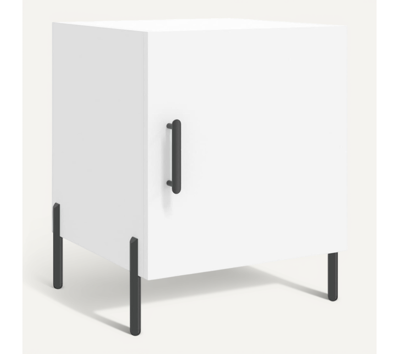 Table De Chevet Blanc 40x40x50 Cm Bois Contreplaqué