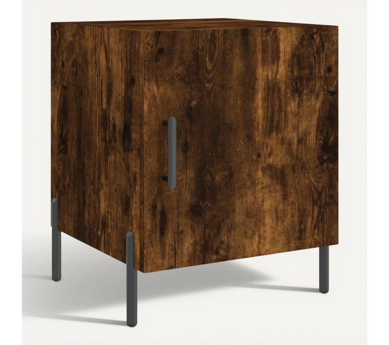 Table De Chevet Chêne Fumé 40x40x50 Cm Bois Contreplaqué