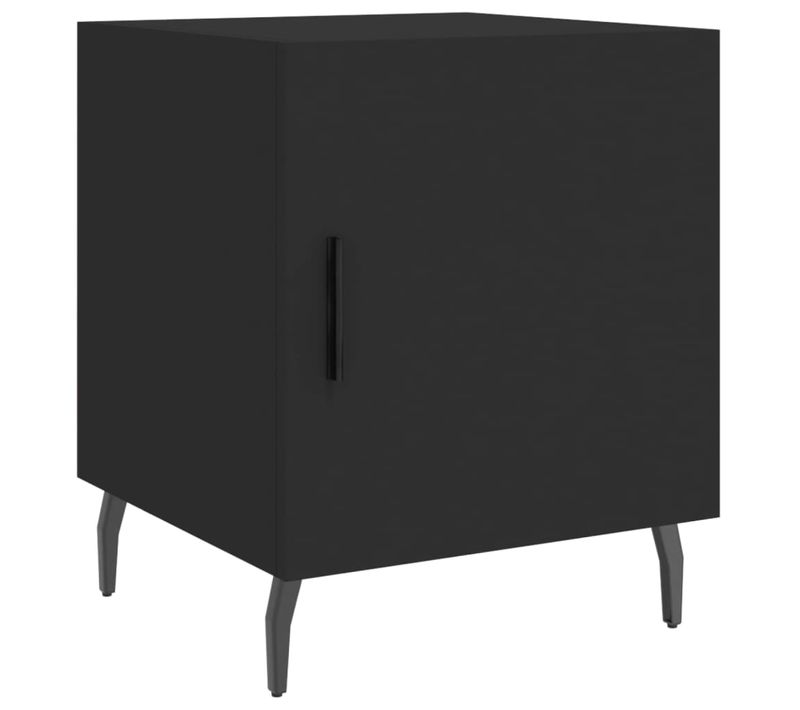 Table De Chevet Noir 40x40x50 Cm Bois Contreplaqué