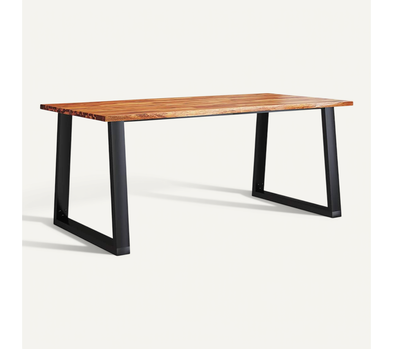 Table À Manger 180x90x75 Cm Bois D'acacia Solide À Bord Vif