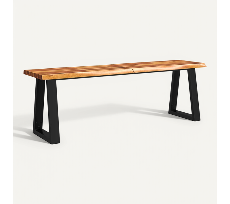 Banc Avec Bord Vivant 140 Cm Bois D'acacia Massif