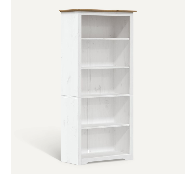 Bibliothèque Bodo Marron 82x40x173 Cm Bois Pin Massif 5 Niveaux