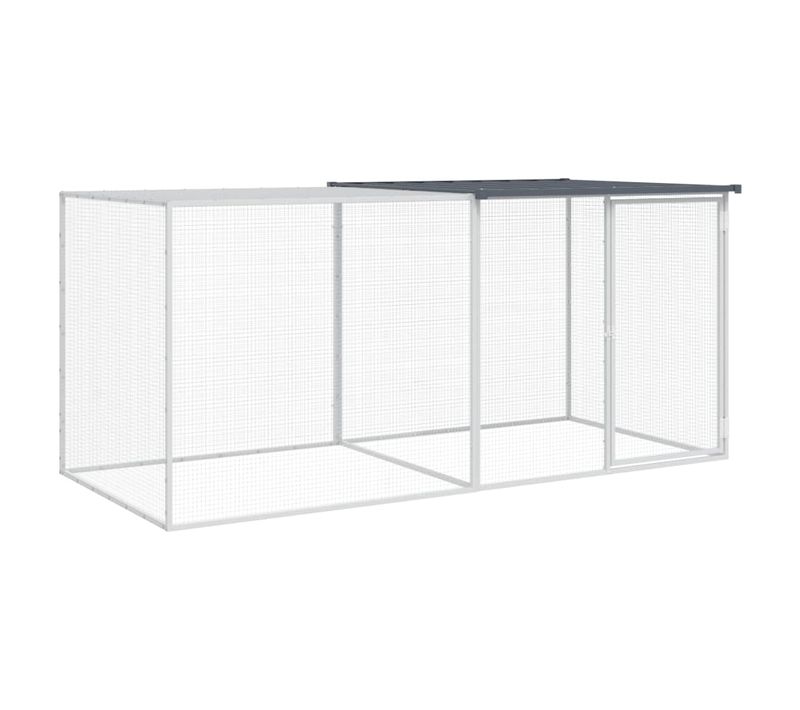 Cage À Poulets Avec Toit Anthracite 203 X 98 X 90 Cm Acier Galvanisé