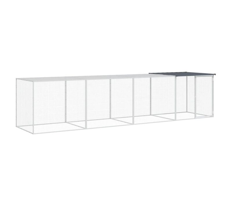 Poulailler Avec Toit Anthracite 403x98x90 Cm Acier Galvanisé
