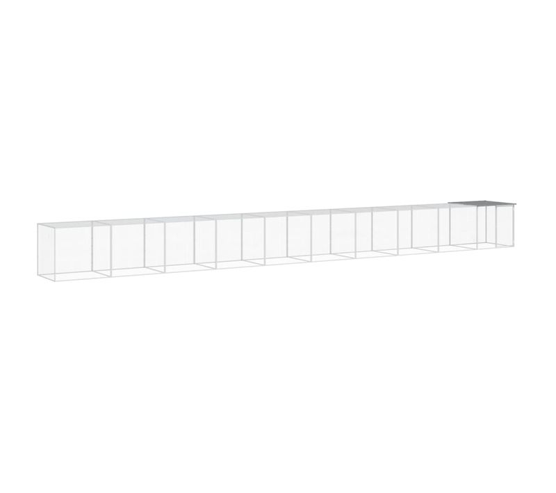 Poulailler Avec Toit Gris Clair 1003x98x90 Cm Acier Galvanisé