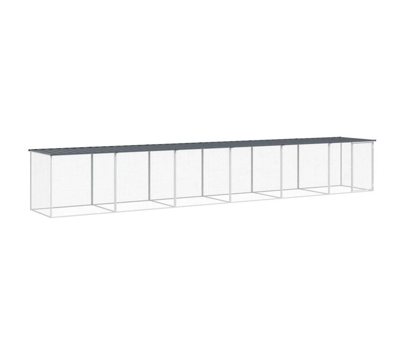 Poulailler Avec Toit Anthracite 603x98x90 Cm Acier Galvanisé