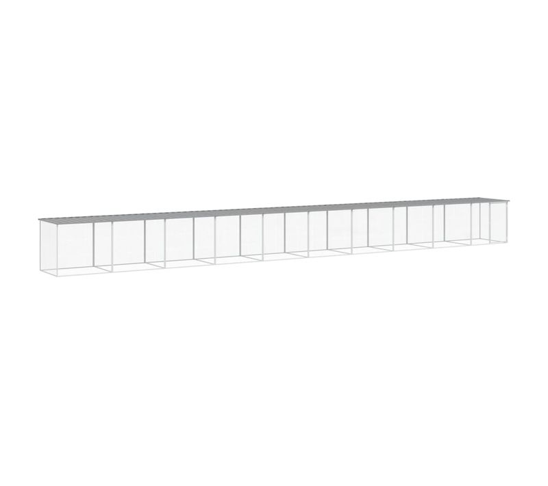 Poulailler Avec Toit Gris Clair 1003x98x90 Cm Acier Galvanisé