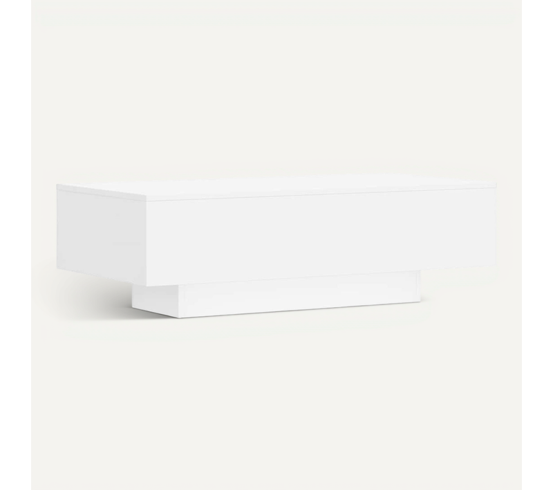 Table Basse Blanche 100x49,5x31 Cm Bois Contreplaqué