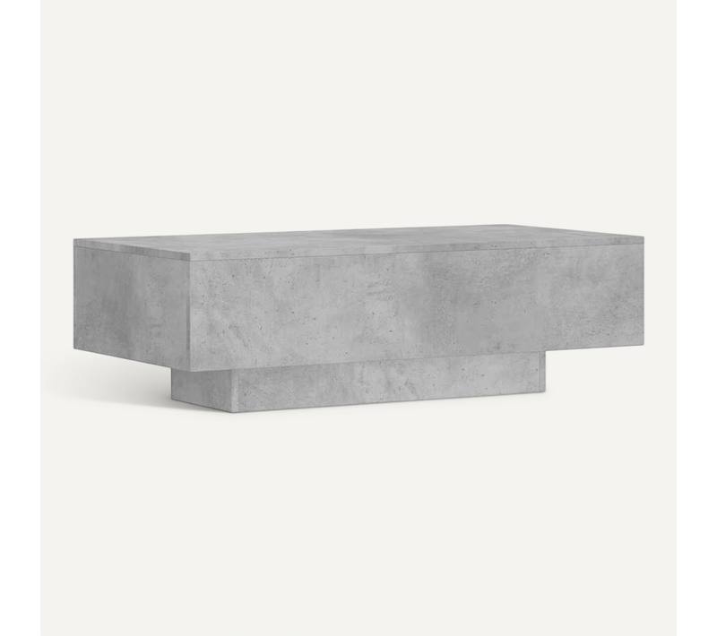 Table Basse Béton Gris Lot 1 100x50x31 Cm Bois Contreplaqué