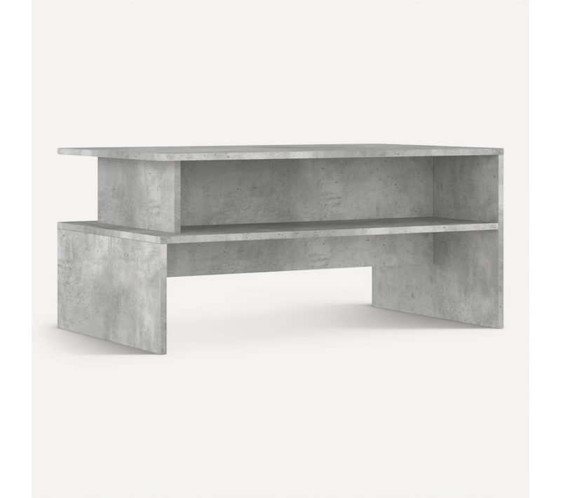 Table Basse Gris Béton 90x55x42,5 Cm Bois Contreplaqué