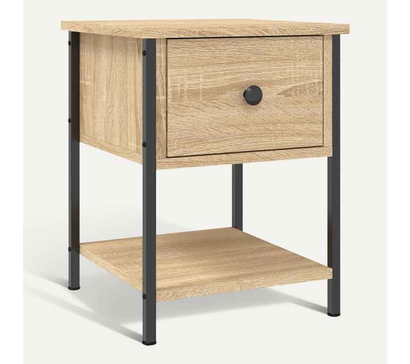 Table De Chevet Chêne Sonoma 34x35,5x45 Cm Bois Contreplaqué