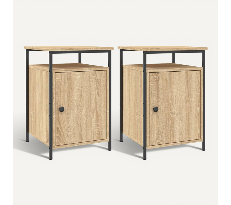 Tables De Chevet 2pcs Chêne Sonoma 40x42x60cm Bois Contreplaqué