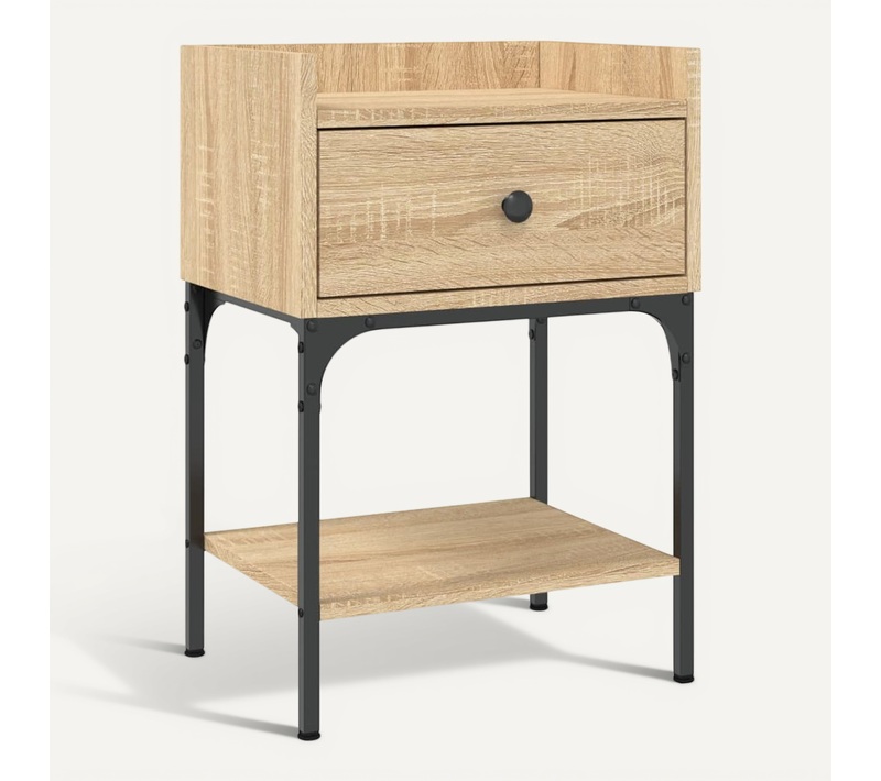 Table De Chevet Chêne Sonoma 40,5x31x60 Cm Bois Contreplaqué