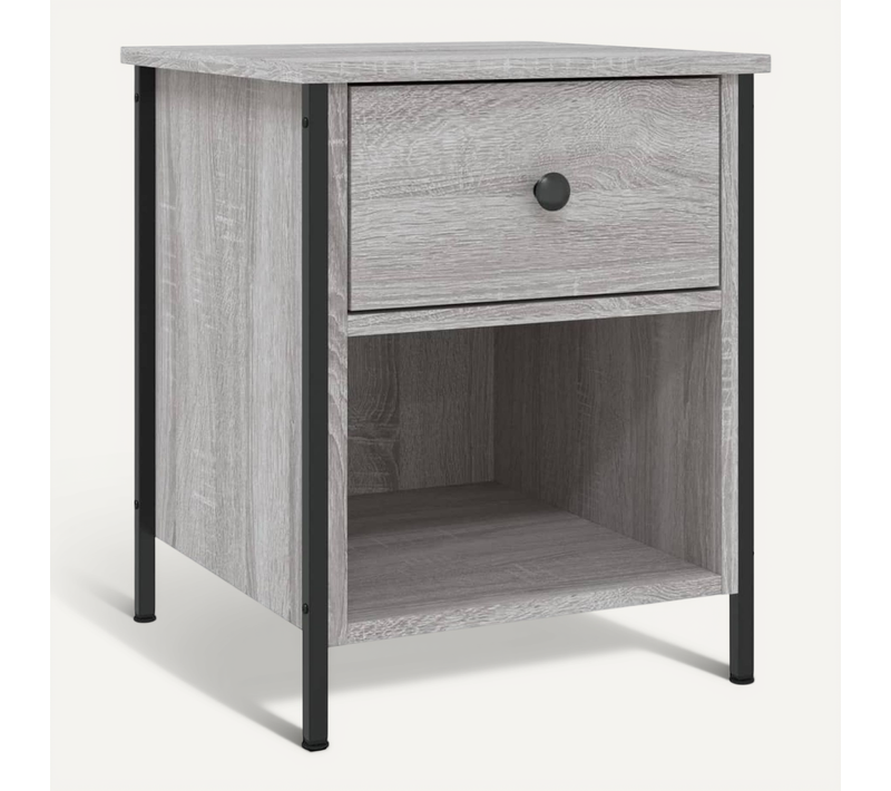 Table De Chevet Sonoma Gris 40x42x50 Cm Bois Contreplaqué