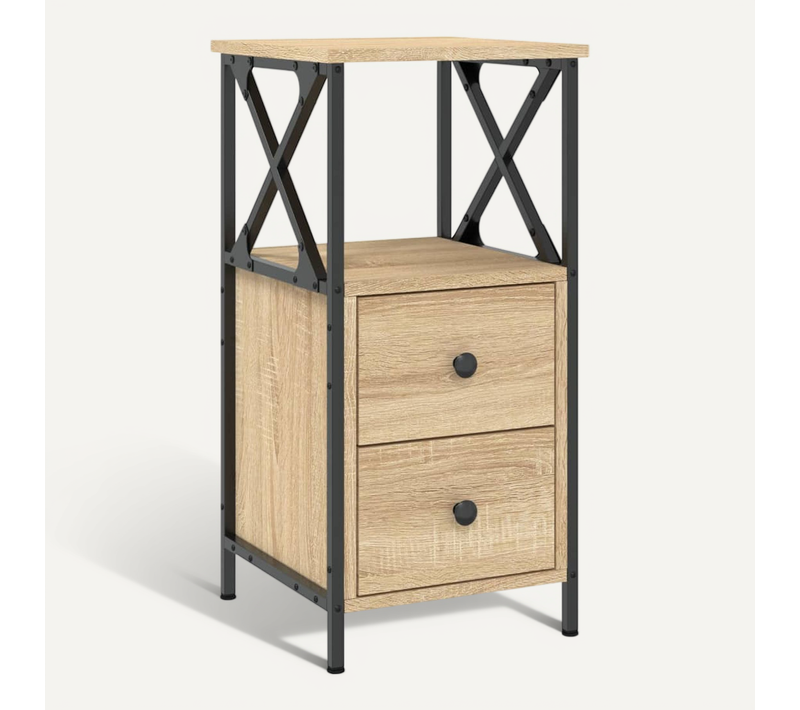 Table De Chevet Chêne Sonoma 34x35,5x70 Cm Bois Contreplaqué