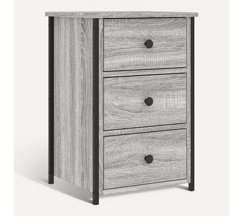 Table De Chevet Sonoma Gris 40x36x60 Cm Bois Contreplaqué