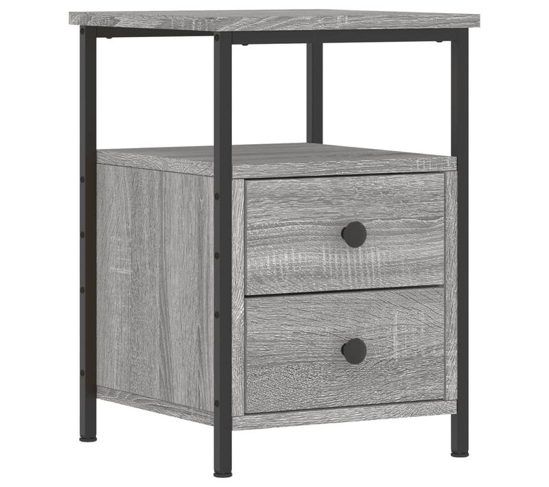 Table De Chevet Sonoma Gris 34x35,5x50 Cm Bois Contreplaqué