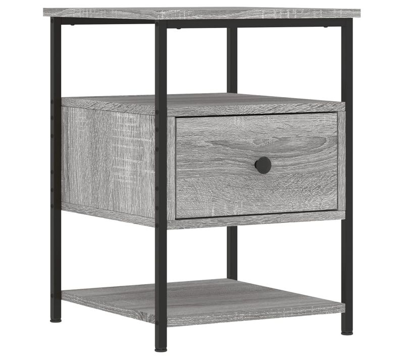 Table De Chevet Sonoma Gris 40x42x56 Cm Bois Contreplaqué
