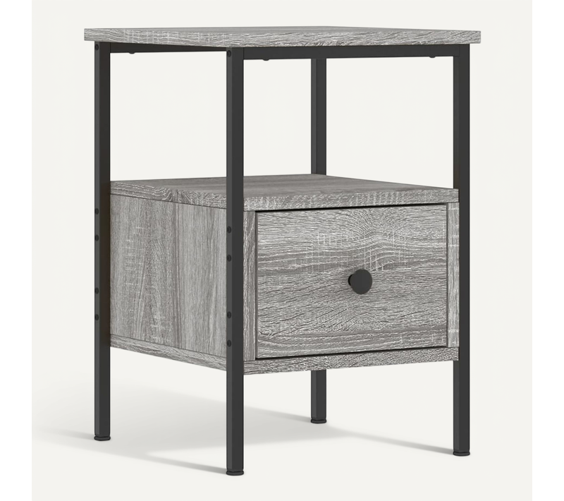 Table De Chevet Sonoma Gris 34x36x50 Cm Bois Contreplaqué