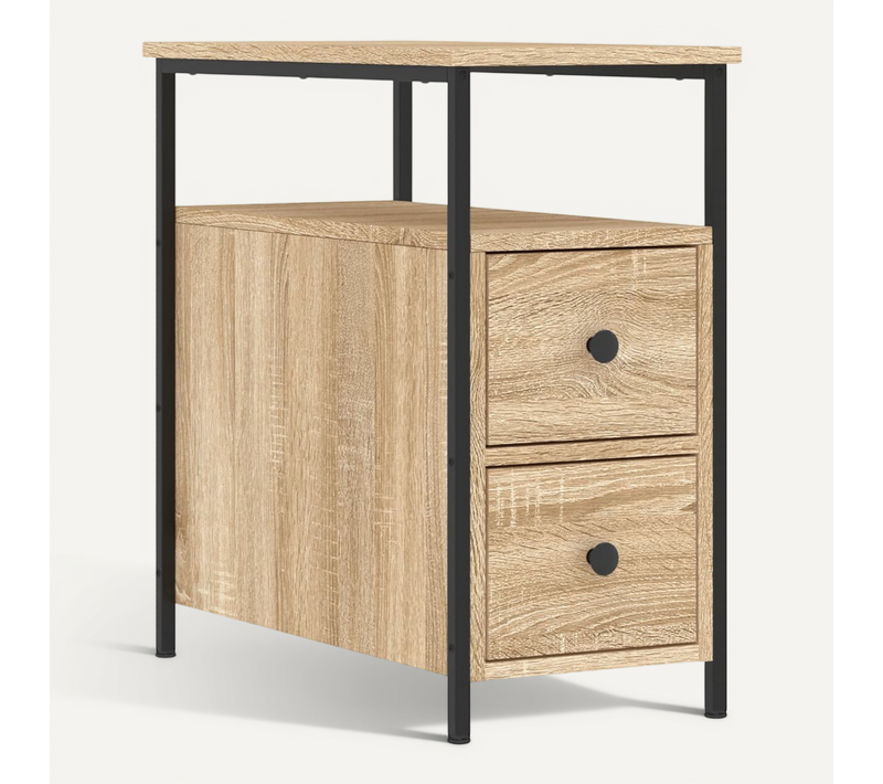 Table De Chevet Chêne Sonoma 30x60x60 Cm Bois Contreplaqué