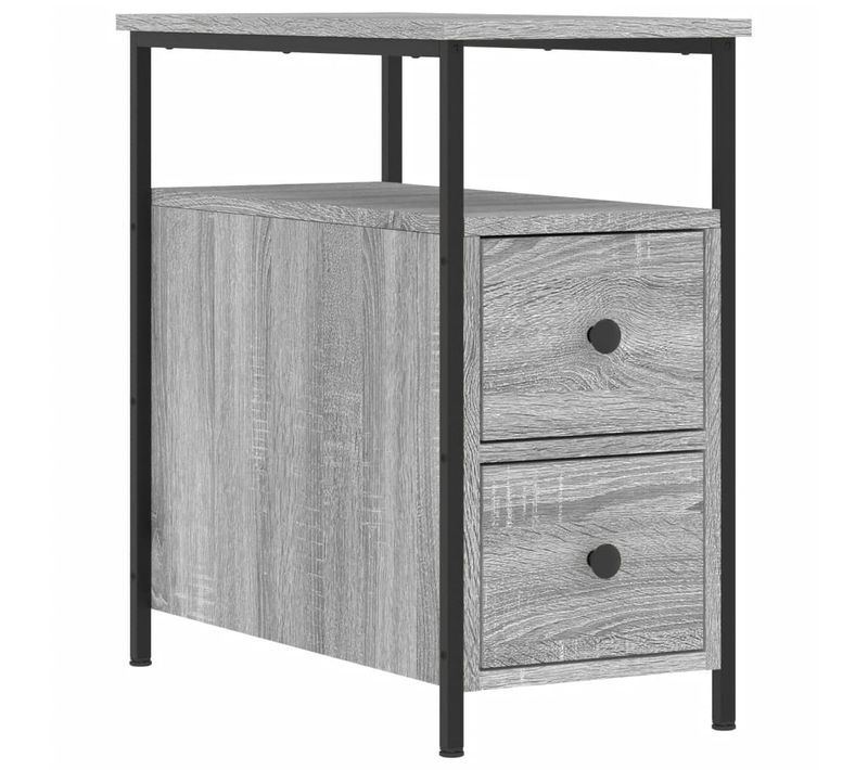 Table De Chevet Sonoma Gris 30x60x60 Cm Bois Contreplaqué