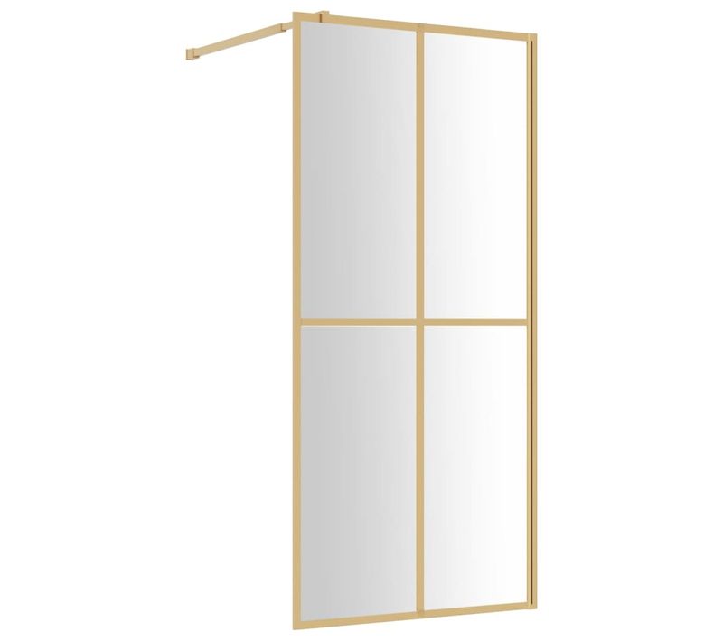 Paroi De Douche Avec Verre Esg Transparent Doré 100x195 Cm