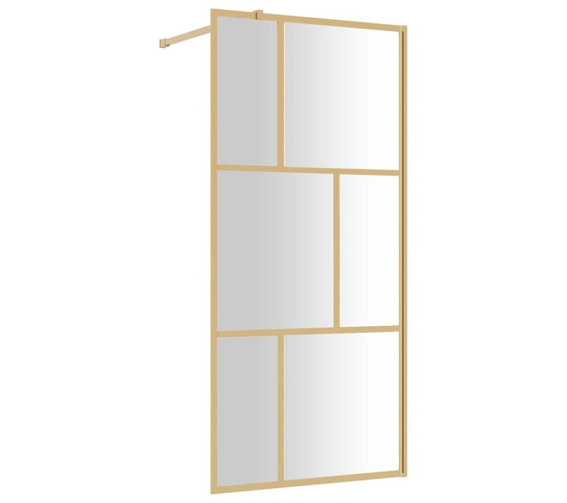 Paroi De Douche Avec Verre Esg Transparent Doré 90x195 Cm