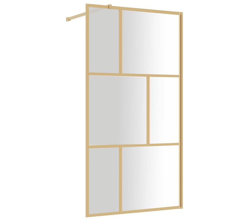 Paroi De Douche Avec Verre Esg Transparent Doré 115x195 Cm