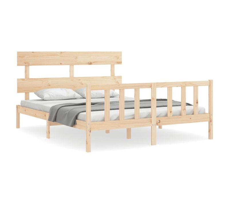 Cadre De Lit Sans Matelas 160x200 Cm Bois Massif De Pin