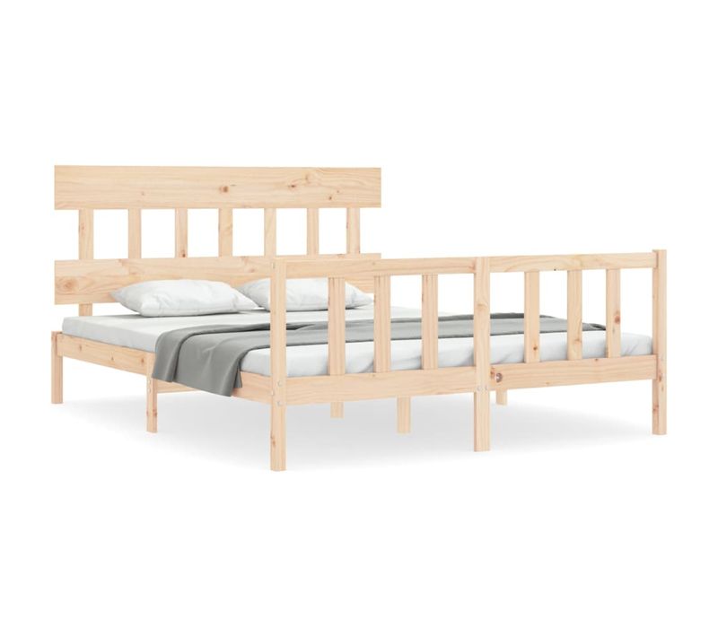 Cadre De Lit Sans Matelas 160x200 Cm Bois Massif De Pin