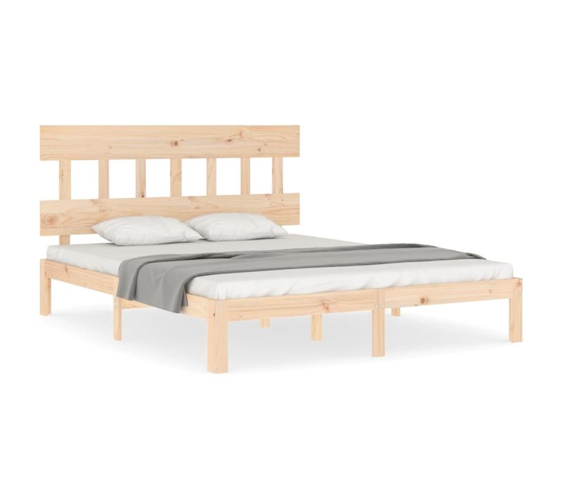 Cadre De Lit Sans Matelas 160x200 Cm Bois Massif De Pin