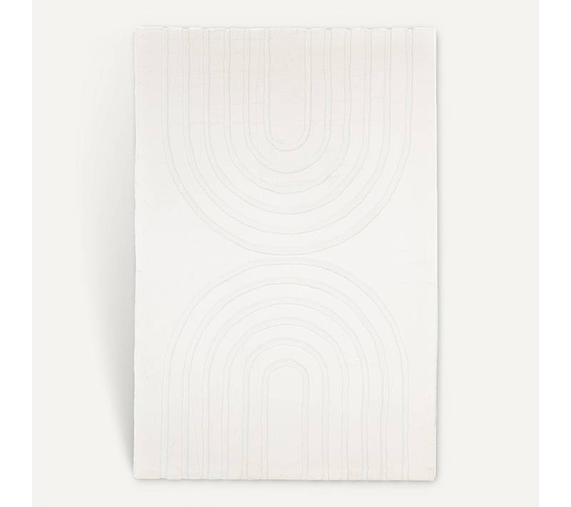 Tapis Doux à Poils Longs - Carvy Arches Crème - Rectangle - 80x150 Cm