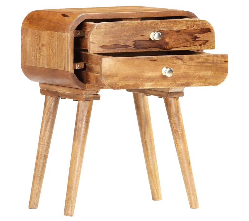 Table De Chevet 43 X 30 X 58 Cm Bois De Manguier Massif