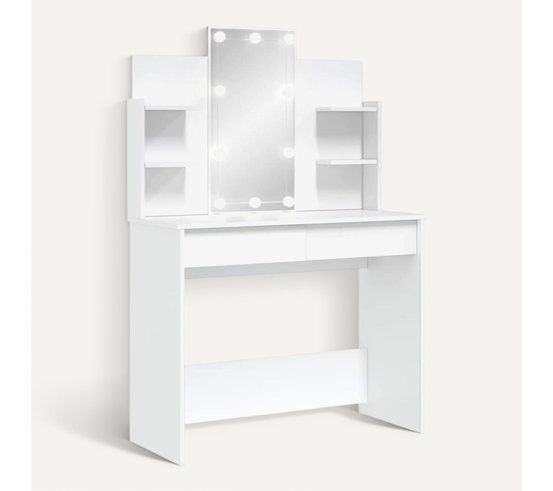 Coiffeuse Avec Lumières LED Blanc 96x40x142 Cm
