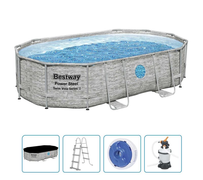 Ensemble De Piscine Power Steel 488x305x107 Cm