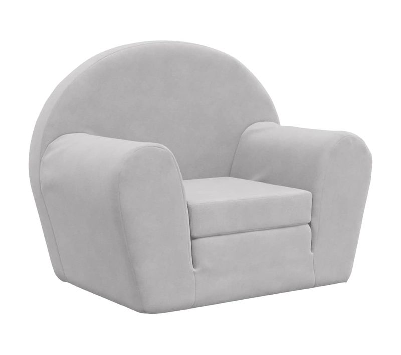 Canapé-lit Pour Enfants Gris Clair Peluche Douce