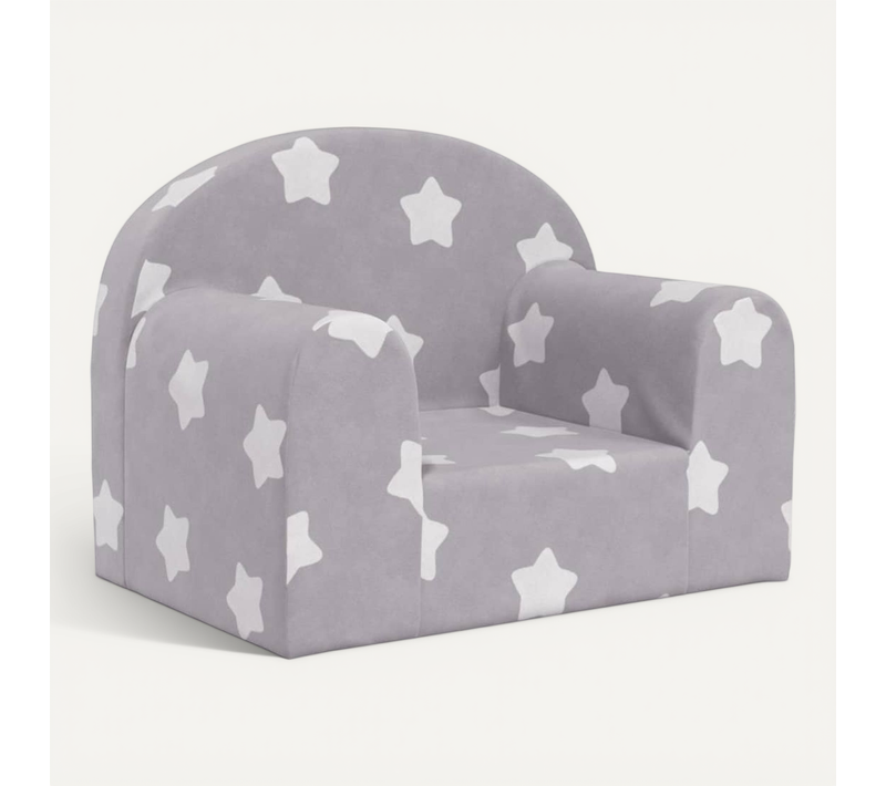 Fauteuil Pour Enfants Gris Clair Avec Étoiles