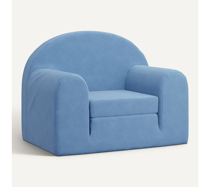 Canapé-lit Pour Enfants Bleu Peluche Douce
